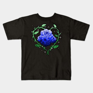 Blue Crystal Flower Kids T-Shirt